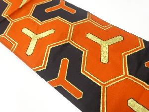 アンティーク　毘沙門亀甲模様織出し袋帯（着用可）